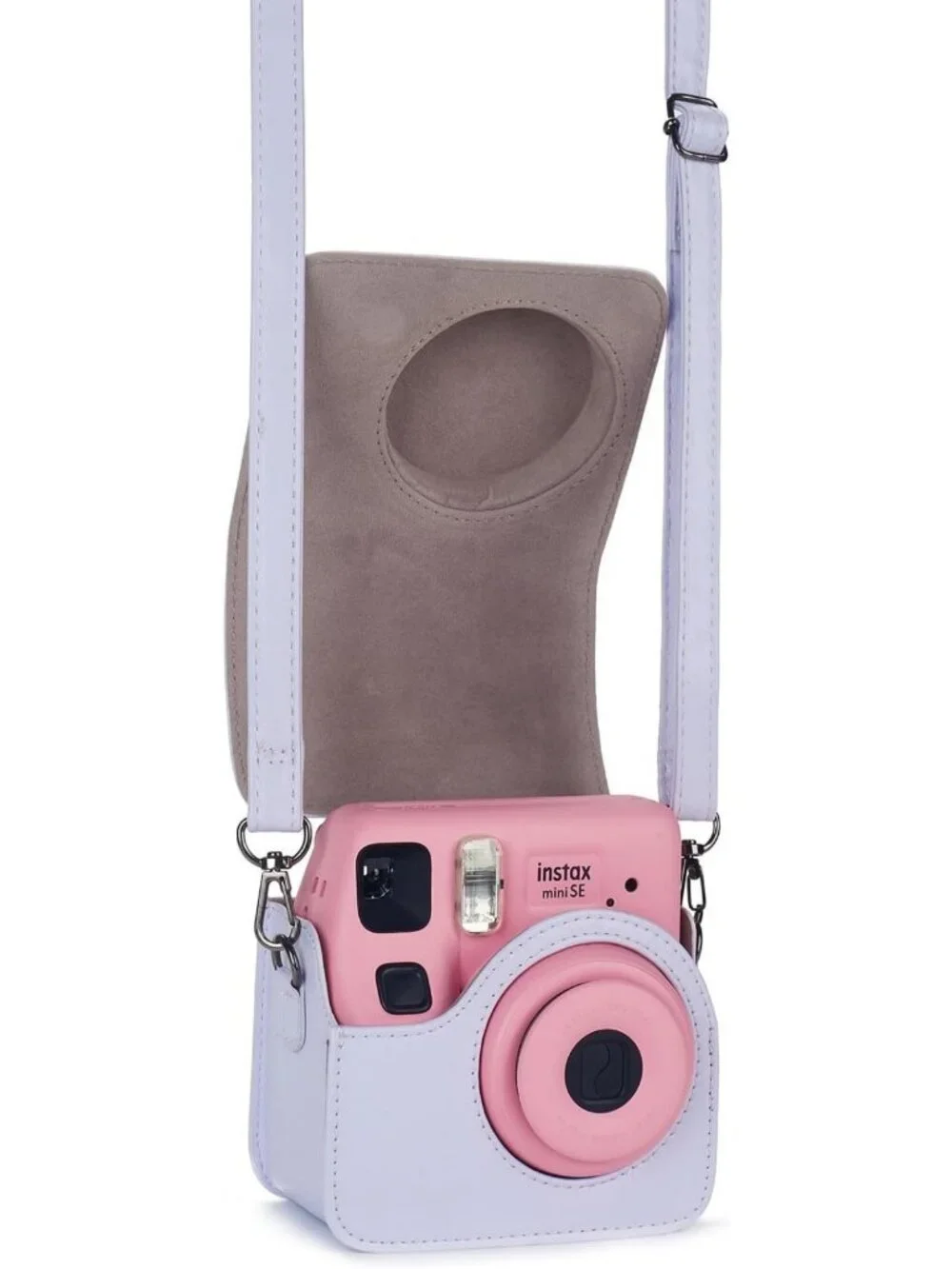 Mini Instant Camera Case - PU Leather Cover with Pocket & Adjustable Strap